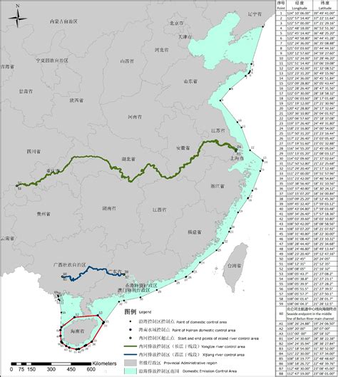 china emission control area 2022 coordinates